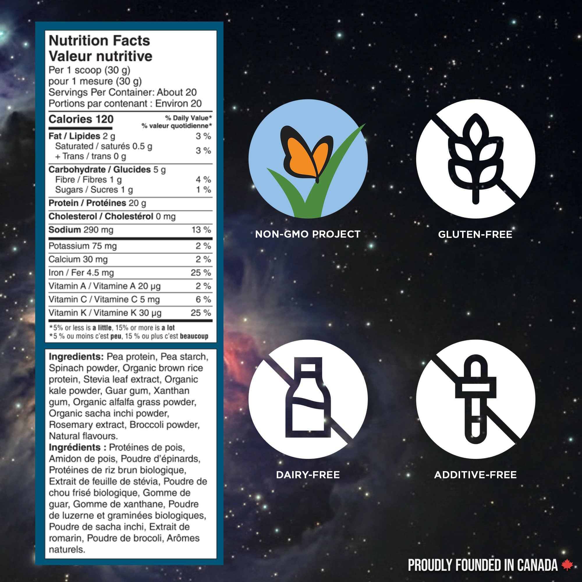 Vega Protein + Supergreens Vegan Plant Based Protein Powder – 20g Organic Pea Protein, Dairy-free, Healthy Breakfast Shake – Vanilla, 21 Servings, 614 grams (Pack of 1) 🍁 All In One Marketplace Canada