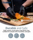 LANON Food Safe Disposable Black Nitrile Gloves, Latex-Free, Powder-Free, Silicone-Free, Textured Fingertips, Cooking, Medium 🍁 All In One Marketplace Canada