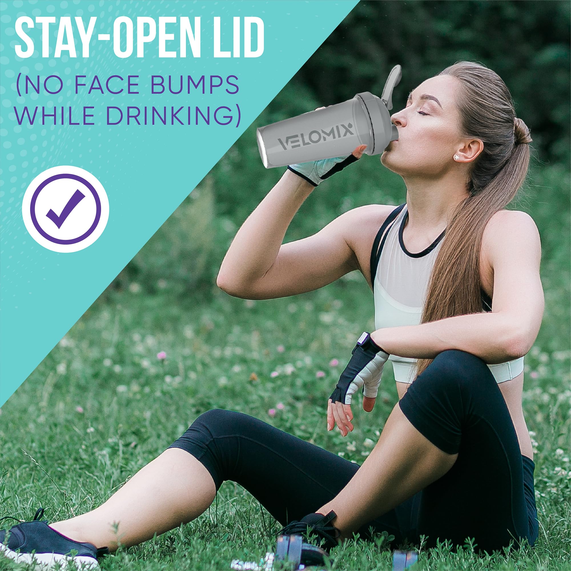 VELOMIX -4 PACK- 28 oz Protein Shaker Bottle for Protein Mixes - 4x Wire Whisk | Leak Proof Shaker Cups for Protein Shakes | Protein Shaker Bottle Pack | Protein Shake Cup(Silver Mix) 🍁 All In One Marketplace Canada