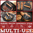 Grilliance 5pcs Smash Burger Press Kit, 3 in 1 Hamburger Press Patty Maker, Cast Iron Burger Press Round & Rectangle, 100pcs Wax Paper for Grill, Griddle, Flat top, Kitchen, Cooking 🍁 All In One Marketplace Canada