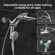 Rain Shower Head with Handheld High Pressure Rainfall Shower Heads with Handheld Spray Combo Adjustable one-piece Stand daul Shower Head Built-in Magnetic Docking and Power Jets（Sliver） 🍁 All In One Marketplace Canada