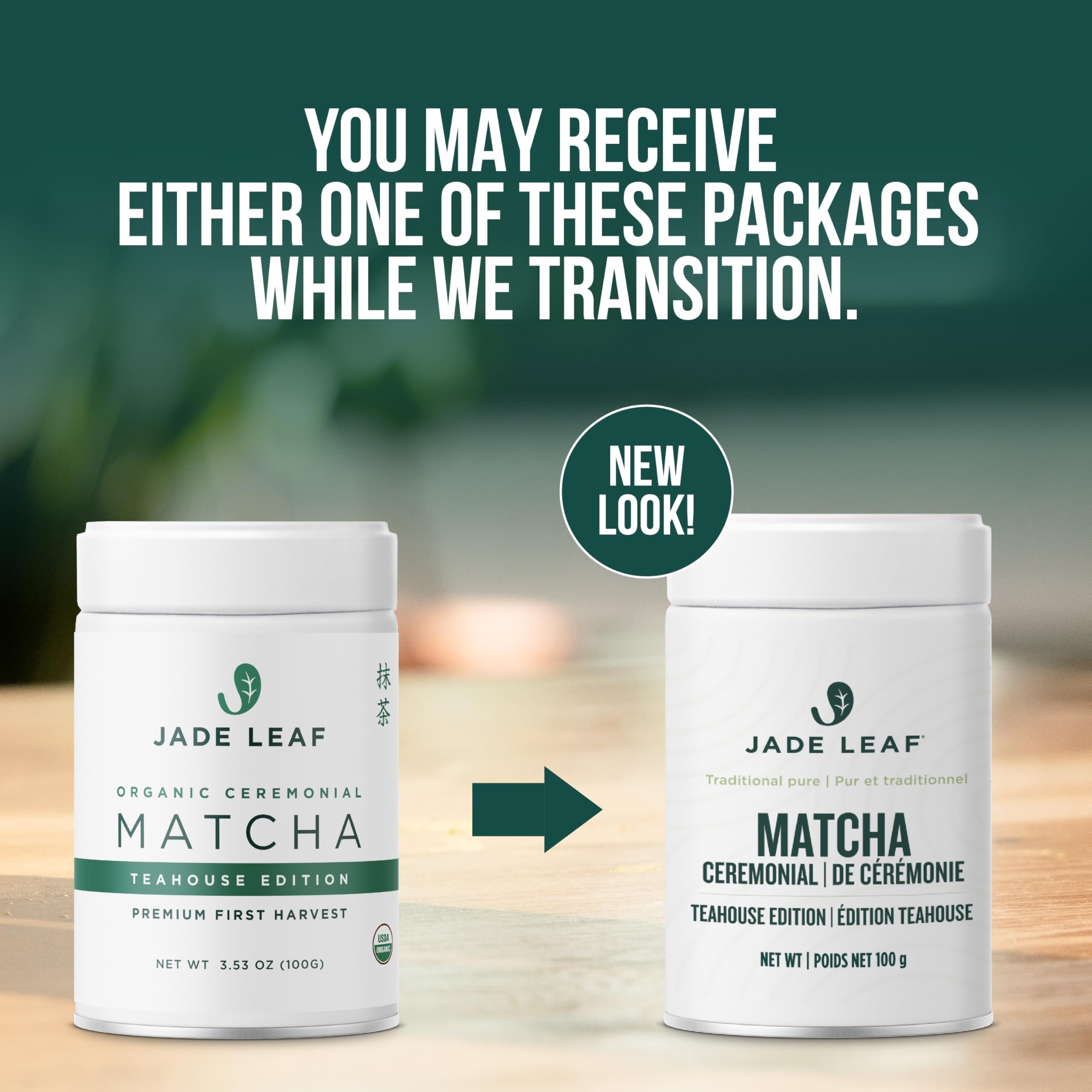 Jade Leaf Matcha Organic Ceremonial Grade Matcha Green Tea Powder - 100% Pure Japanese First Harvest Green Tea for Ceremonies, Usucha, Lattes 100g Tin (Pack of 1) 🍁 All In One Marketplace Canada