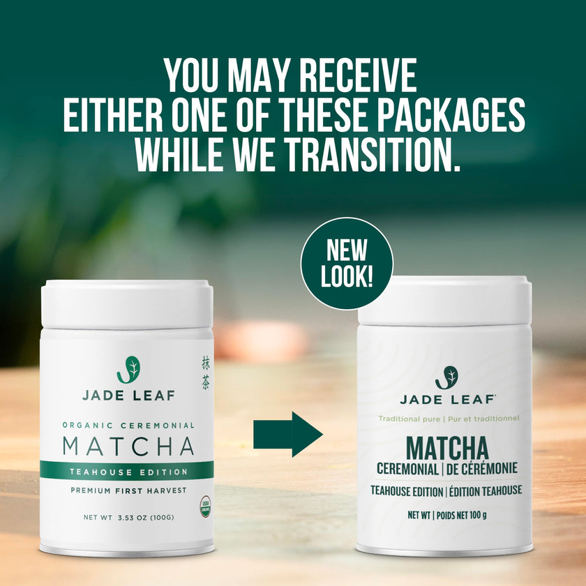 Jade Leaf Matcha Organic Ceremonial Grade Matcha Green Tea Powder - 100% Pure Japanese First Harvest Green Tea for Ceremonies, Usucha, Lattes 100g Tin (Pack of 1) 🍁 All In One Marketplace Canada