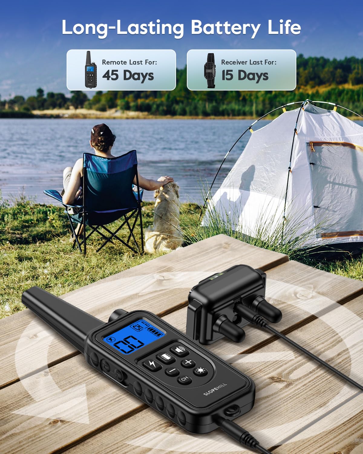 SLOPEHILL Dog Training Collar with Remote,4200Ft Electronic Shock Collars,Waterproof E-Collar Featuring Beep,Vibration,Shock,Light and Keypad Lock Mode,fit for Small Medium Large Dogs (Green) 🍁 All In One Marketplace Canada