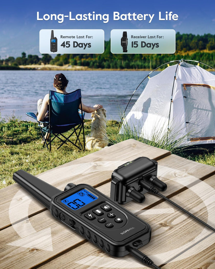 SLOPEHILL Dog Training Collar with Remote,4200Ft Electronic Shock Collars,Waterproof E-Collar Featuring Beep,Vibration,Shock,Light and Keypad Lock Mode,fit for Small Medium Large Dogs (Green) 🍁 All In One Marketplace Canada