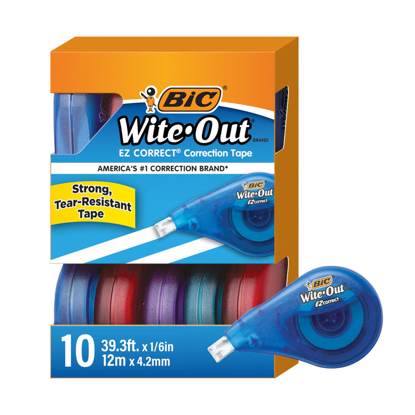 BIC Wite-Out EZ Correct Correction Tape, School Supplies for Students and Teachers, 10-Count Pack in White 🍁 All In One Marketplace Canada