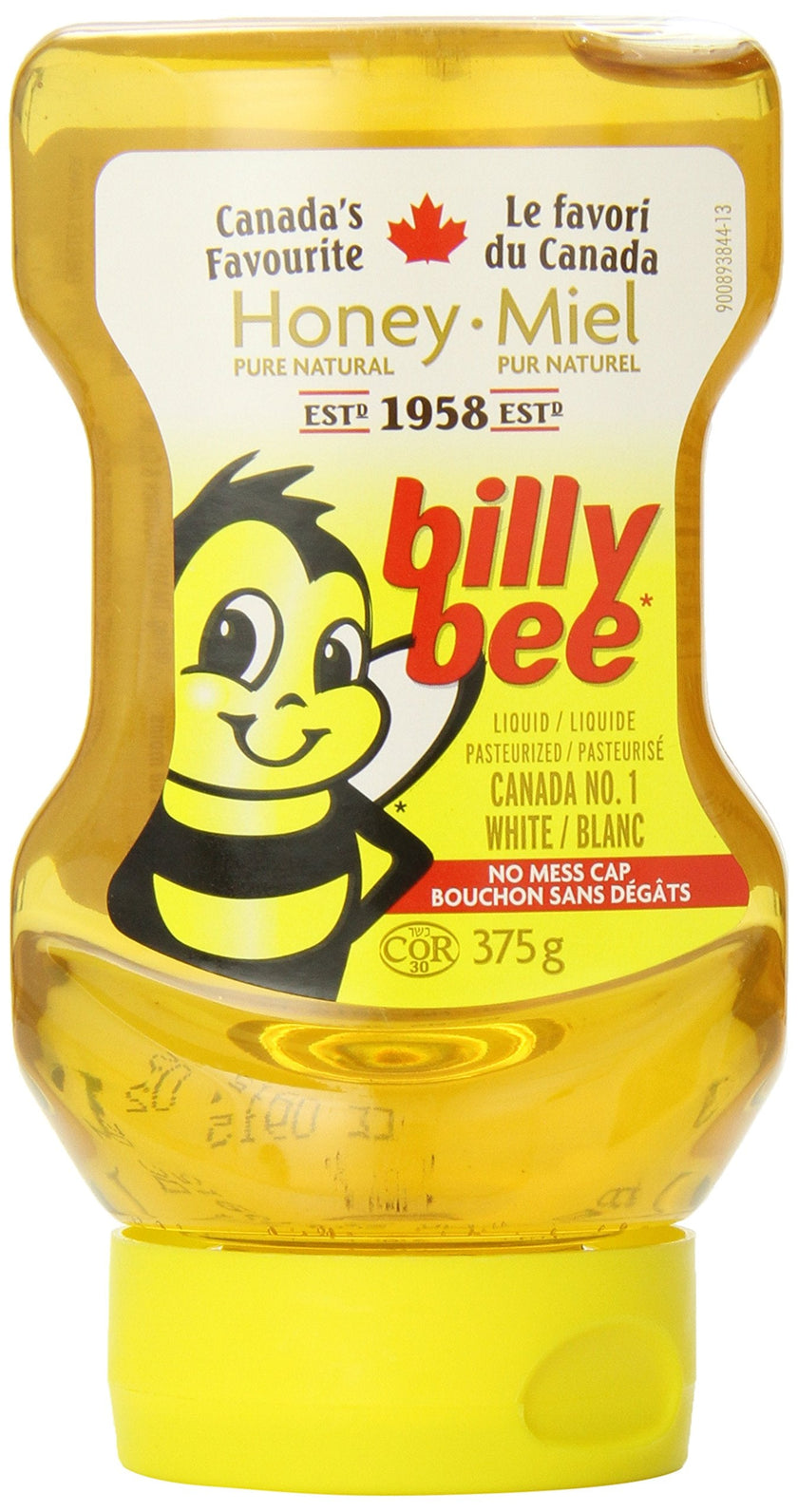 Billy Bee, Pure Natural Honey, Liquid White, Upside-down Squeeze, 375g (Pack of 1) 🍁 All In One Marketplace Canada