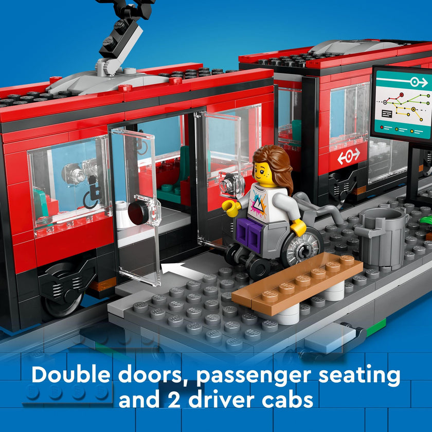 LEGO City Downtown Streetcar and Station Train Set - Kids Toy Train Building Set for Pretend Play & Imagination, Ages 7+ - Gift Ideas for Boys & Girls Birthdays - 60423 🍁 All In One Marketplace Canada