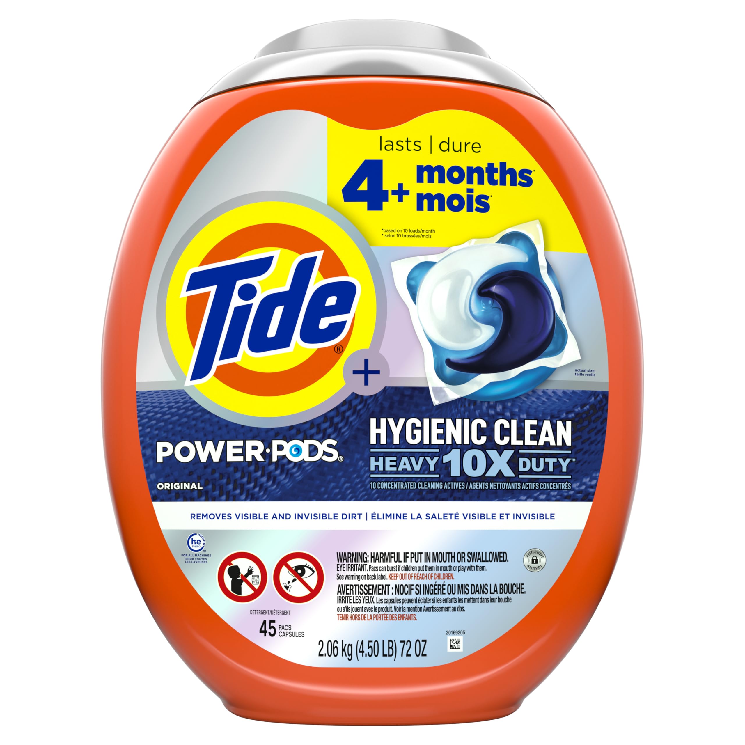 Tide Hygienic Clean Power PODS Laundry Detergent Pacs Original Scent Removes Visible and Invisible Dirt, 45 Count 🍁 All In One Marketplace Canada