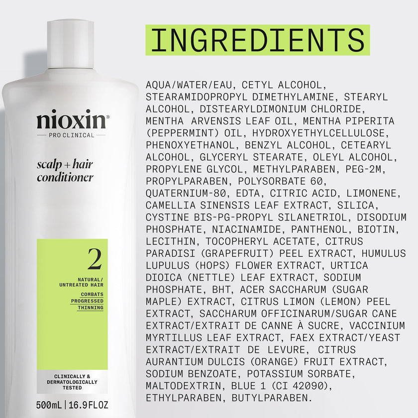 Nioxin Scalp + Hair Thickening System 2 Conditioner, For Natural Hair with Progressed Thinning, 16.9 fl oz (Packaging May Vary) 🍁 All In One Marketplace Canada