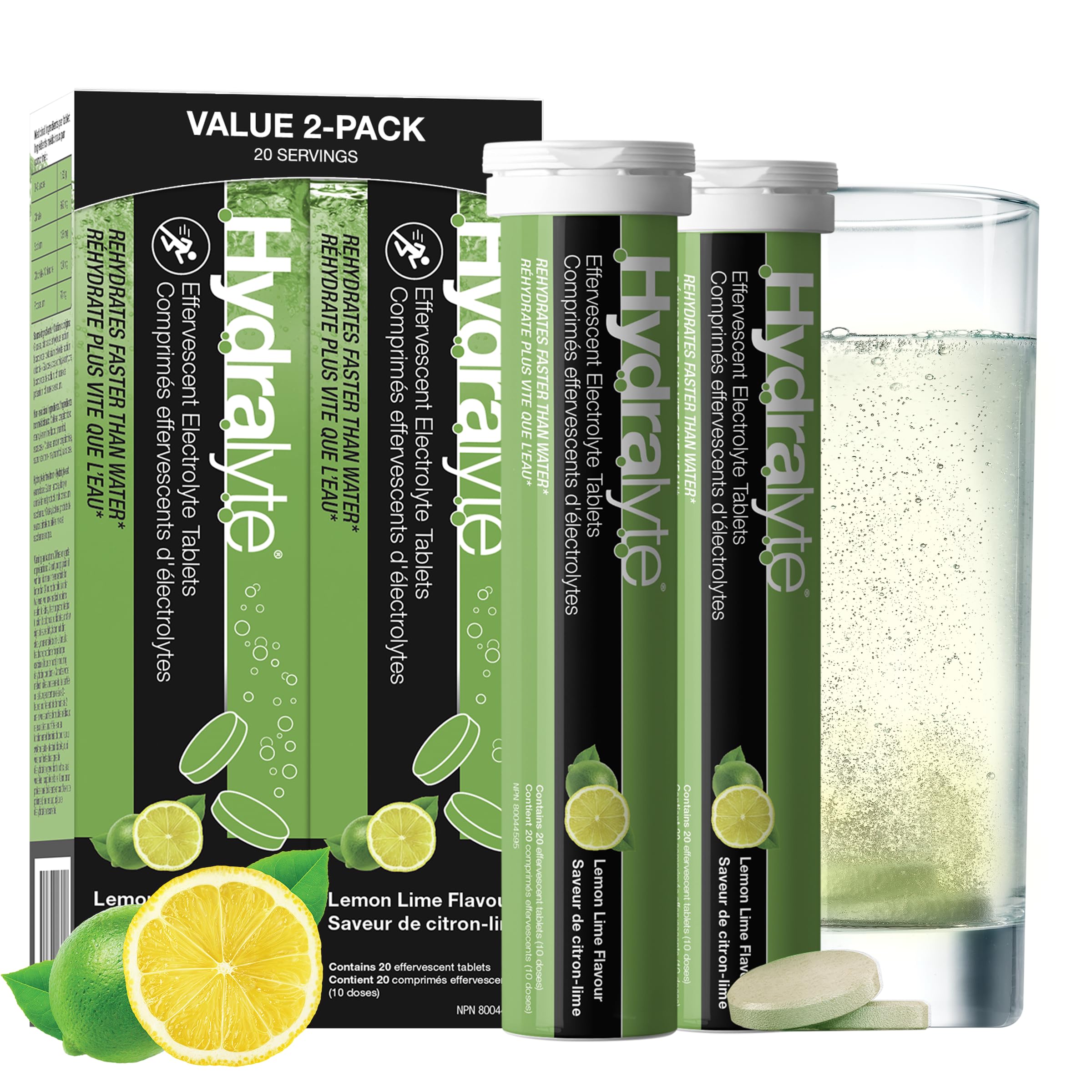 Hydralyte Electrolyte Tablets | Lemon Lime Flavored Electrolytes | Pre-Workout and Post-Workout Hydration Solution to Enhance Performance and Maximize Recovery | (2 Tablets per Serving, 40 Count) 🍁 All In One Marketplace Canada