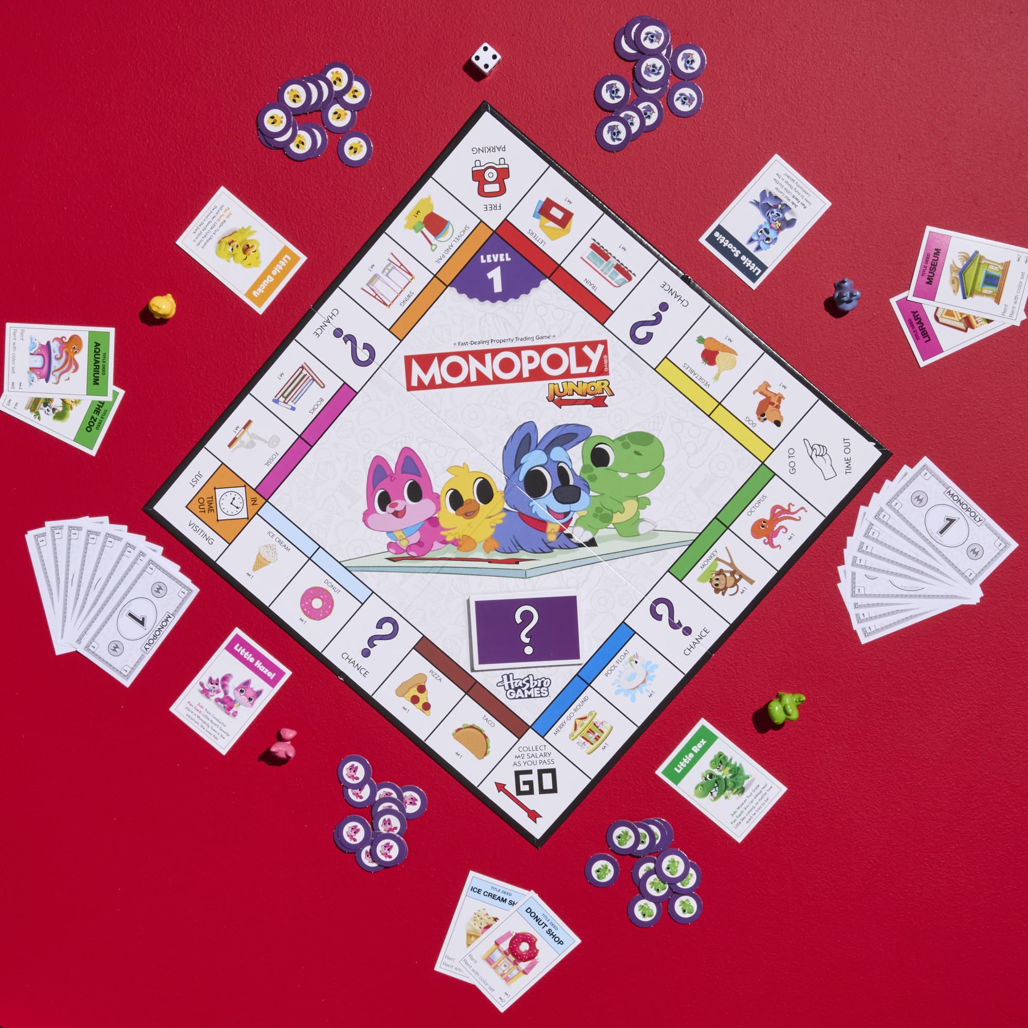 Monopoly Junior Board Game | 2 Games in 1 for Younger Kids, 2-Sided Board | Ages 4+ | 2 - 4 Players | 20 Mins. | Gifts for Preschoolers (English & French Version) 🍁 All In One Marketplace Canada