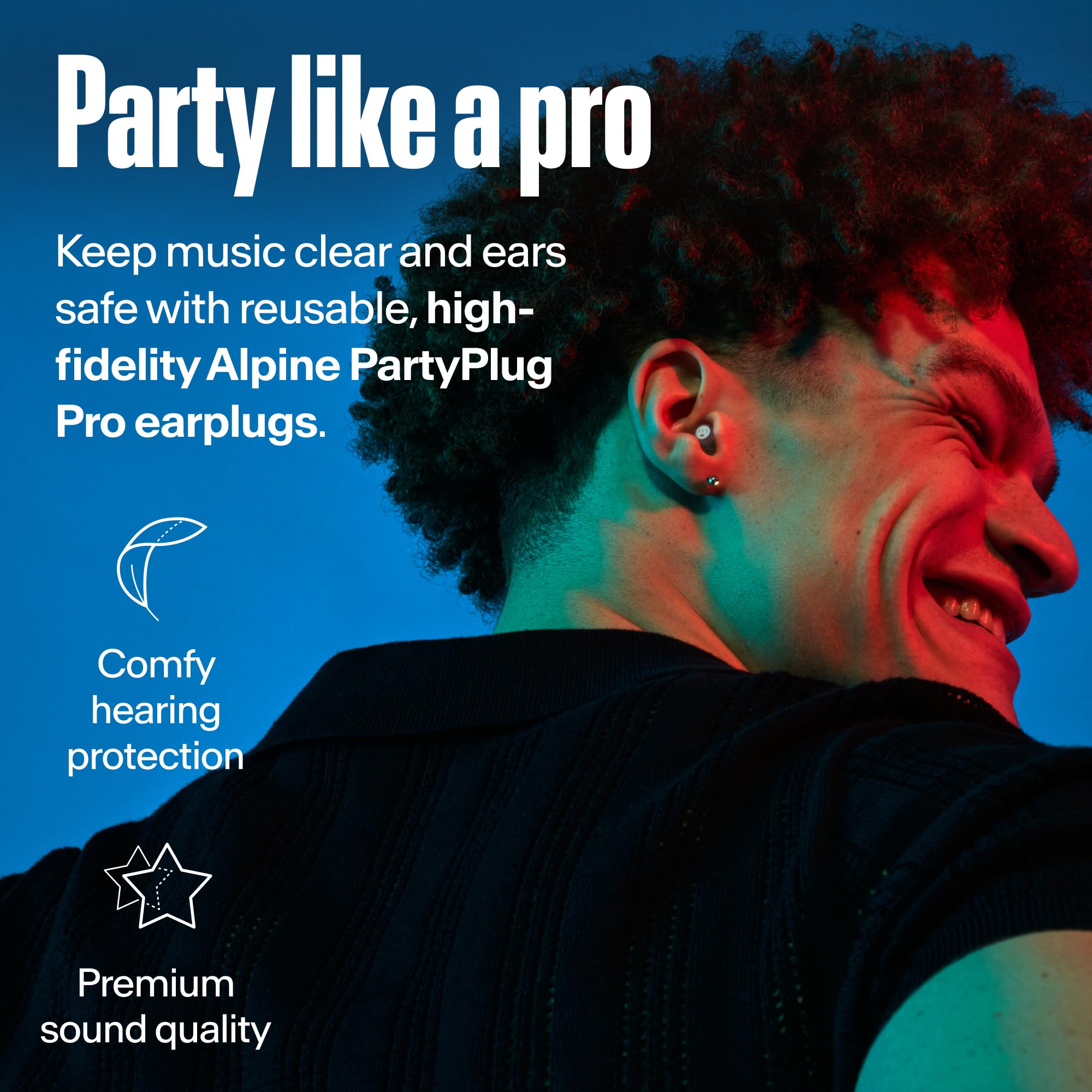 Alpine PartyPlug Concert Ear Plugs - Noise Reduction Ear Plugs for Party, Concert, Festival and Music - Reusable Earplugs (Pro Transparent (Multisize)) 🍁 All In One Marketplace Canada