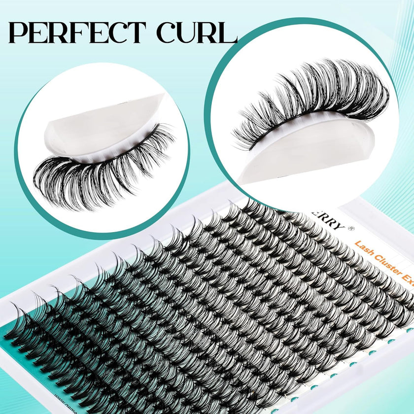 GEMERRY Cluster Lashes Lash Clusters Lash Extension Kit Black Brown Eyelashes 3D-200D 8-20mm (1 count (Pack of 1), Beginner Set-80D) 🍁 All In One Marketplace Canada