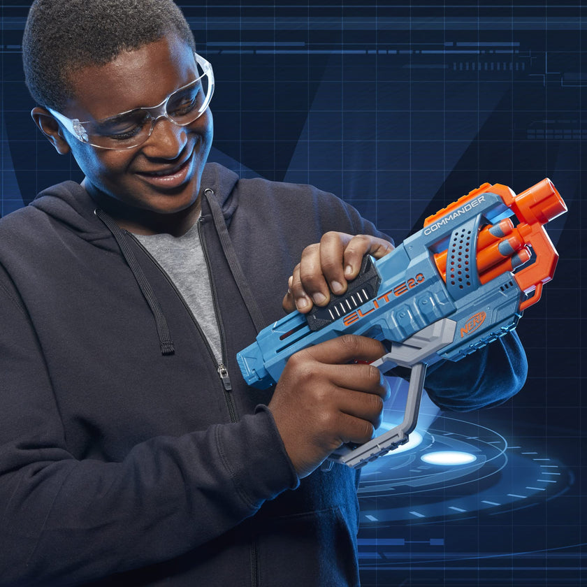 Hasbro Nerf Elite 2.0 Commander RD-6 Blaster, 12 Official Nerf Darts, 6-Dart Rotating Drum, Tactical Rails, Barrel and Stock Attachment Points, E9485 🍁 All In One Marketplace Canada