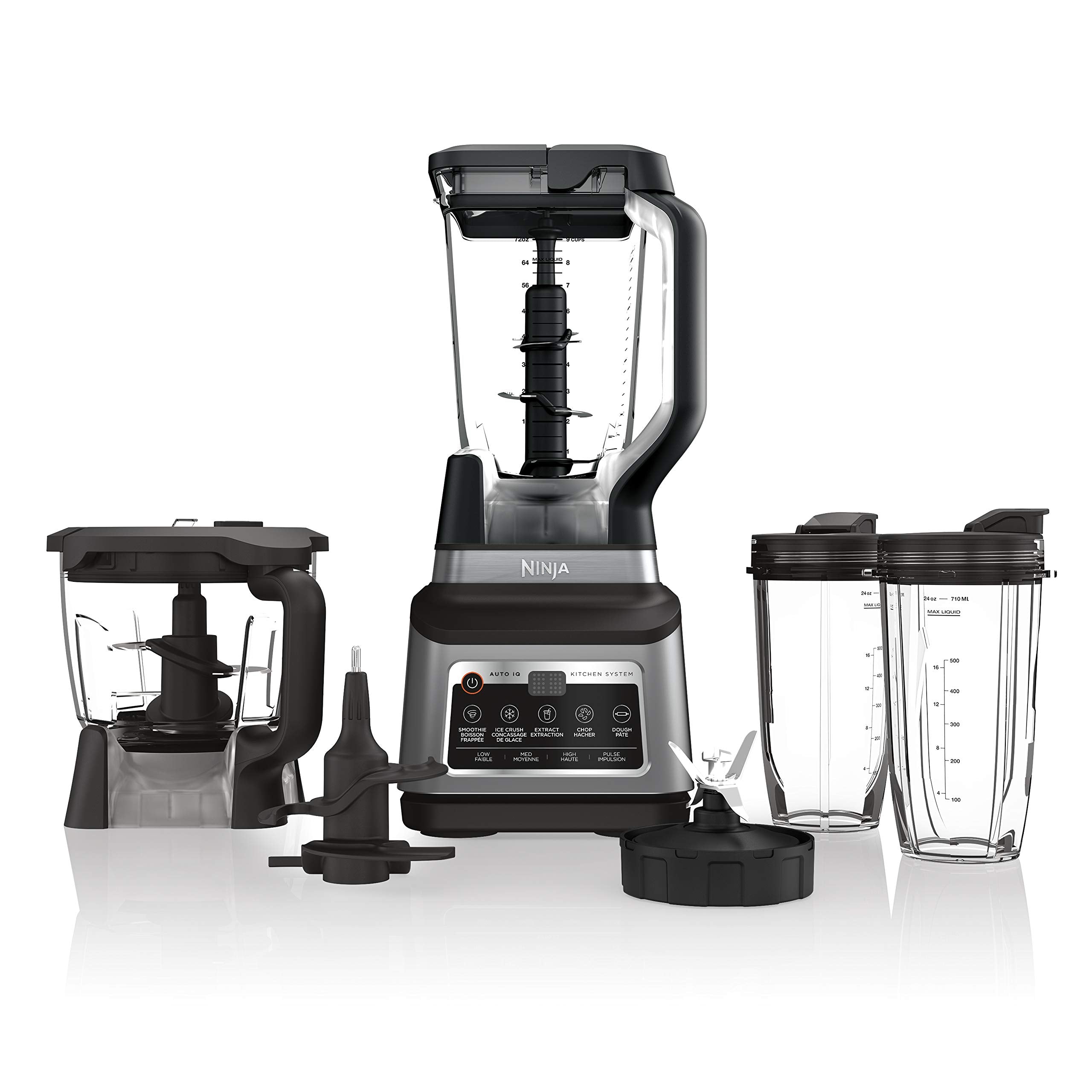 Ninja BN801C, Professional Plus Kitchen System With Auto-iQ, 72oz Pitcher, Black/Silver, 1400W (Canadian Version) 🍁 All In One Marketplace Canada