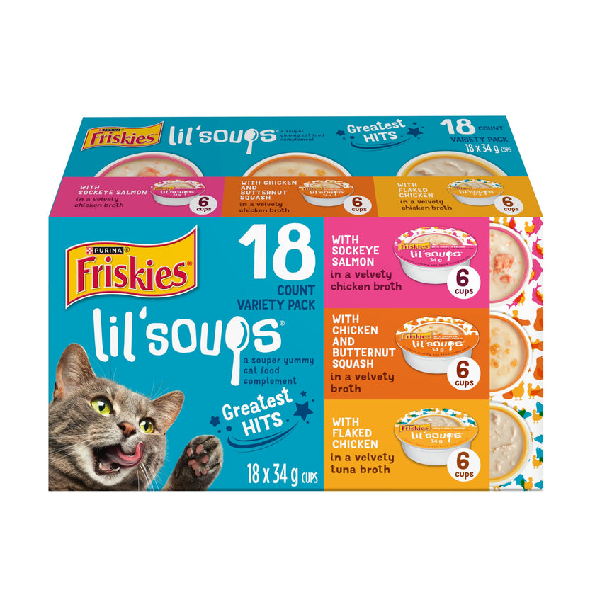 Friskies Lil' Soups Cat Treats, Greatest Hits Cups 34g (18 Pack x 2) 🍁 All In One Marketplace Canada