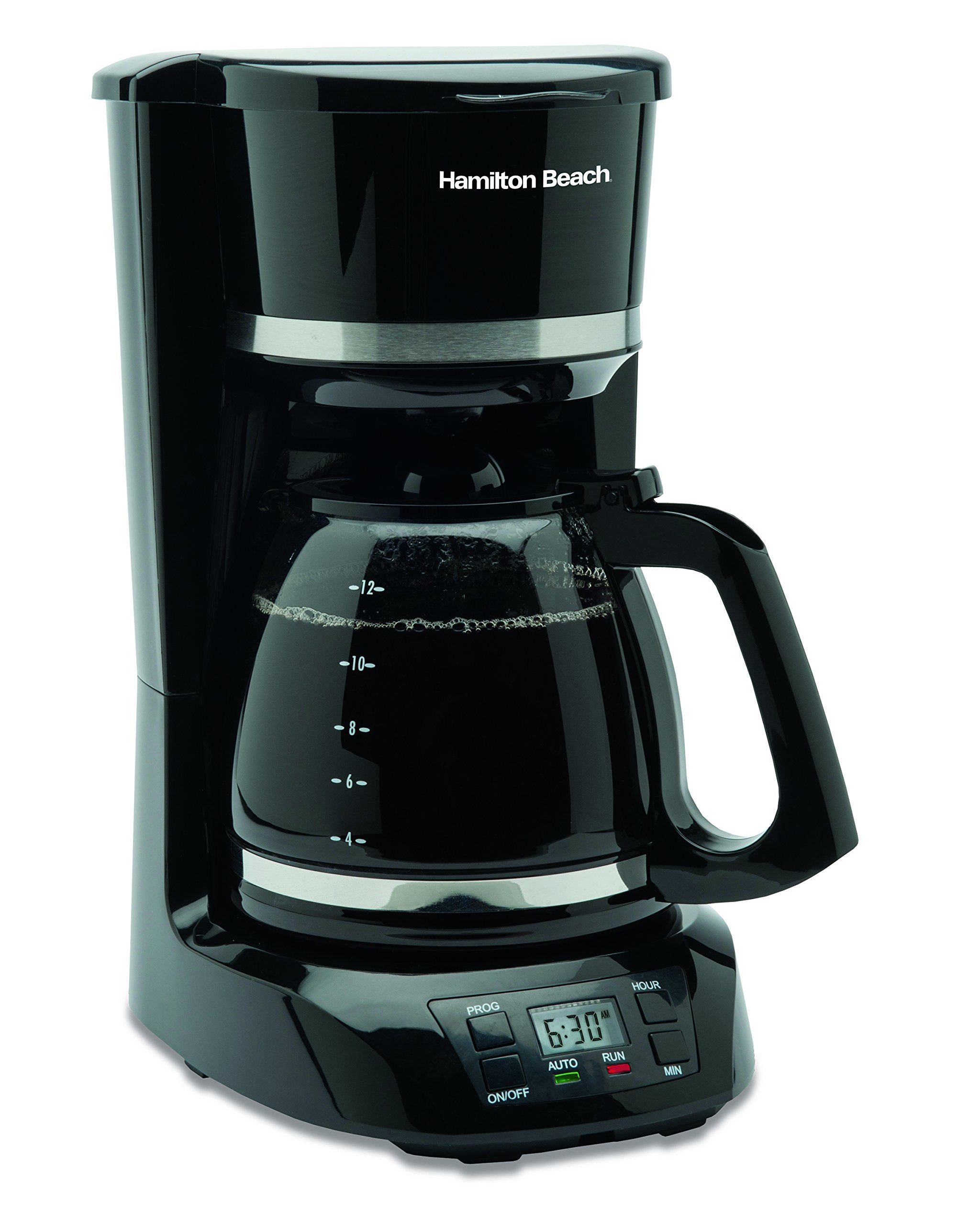 Hamilton Beach 12 Cup Programmable Coffee Maker with Digital Clock, Auto Pause & Serve, 2-Hour Auto Shutoff, Dishwasher-Safe Glass Carafe, Black(43874) 🍁 All In One Marketplace Canada