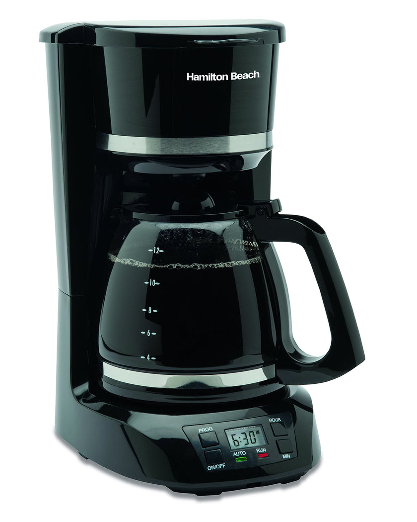 Hamilton Beach 12 Cup Programmable Coffee Maker with Digital Clock, Auto Pause & Serve, 2-Hour Auto Shutoff, Dishwasher-Safe Glass Carafe, Black(43874) 🍁 All In One Marketplace Canada