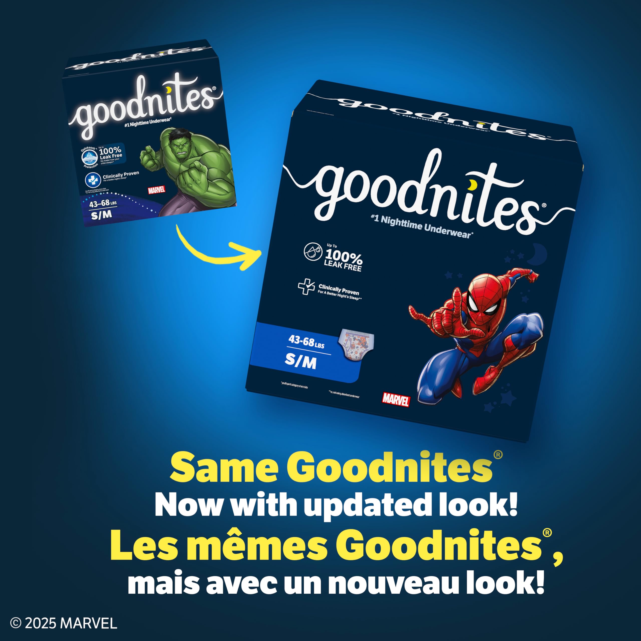 Boys Bedwetting Disposable Night Time Underwear, Overnight Training Pants, Goodnites, S/M, 44 Ct 🍁 All In One Marketplace Canada