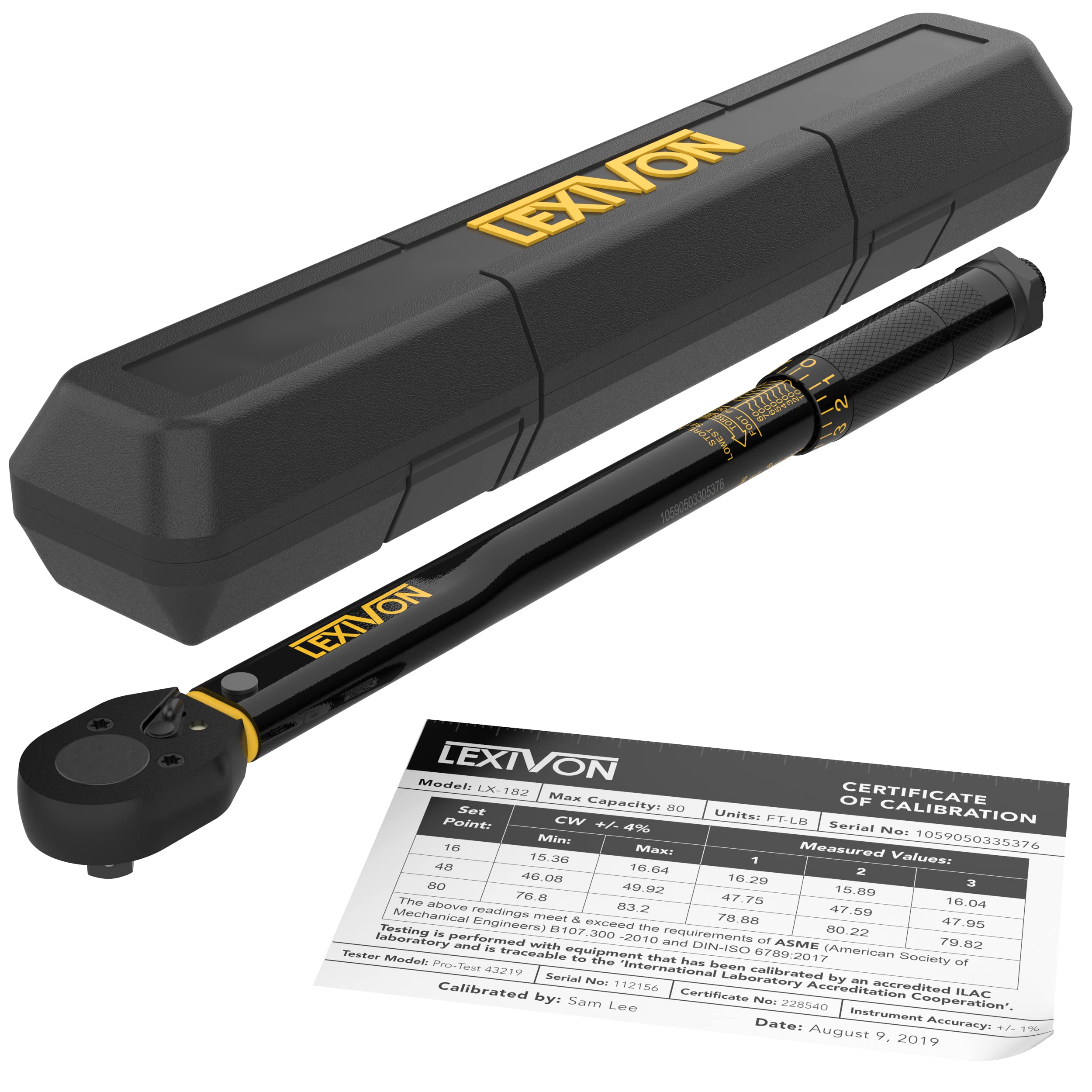 LEXIVON 3/8-Inch Drive Click Torque Wrench 10~80 Ft-Lb/13.6~108.5 Nm (LX-182) 🍁 All In One Marketplace Canada