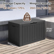 Ceecysaa 45 Gallon Deck Box Outdoor, Waterproof Storage Box, Black 🍁 All In One Marketplace Canada
