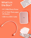 Canon Ivy 2 Mini Photo Printer (Blush Pink), Bluetooth Portable Smartphone Printer for iOS & Android, Bundle with 110 Zink Sticky-Back Photo Prints, LED Light Bar, Protective Case & USB Cable 🍁 All In One Marketplace Canada