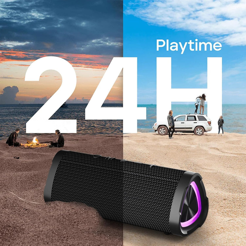 Bluetooth Speaker,Vanzon V40 Portable Wireless Bluetooth Speaker with IPX7 Waterproof, 24W HiFi Stereo Sound,24H Playtime, LED Lights and TWS Dual Pairing, Suitable for Home Outdoors Travel,Great Gift 🍁 All In One Marketplace Canada