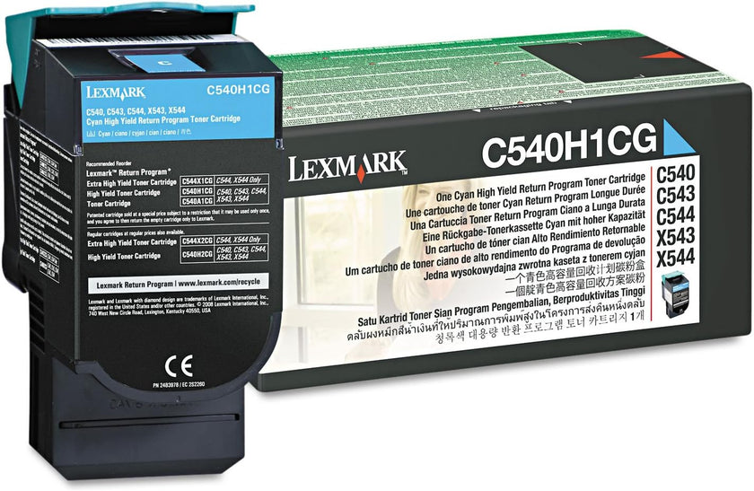 Lexmark C540H1CG Toner Cartridge - High Yield - Cyan