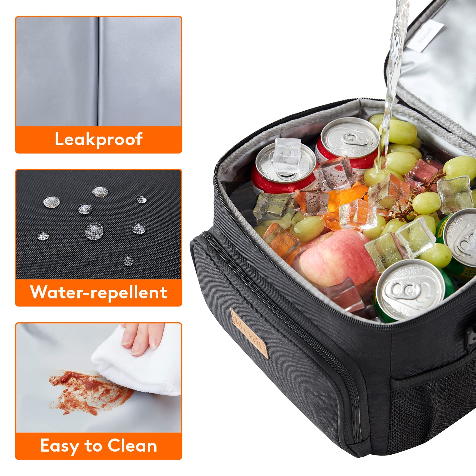 Lifewit Insulated Lunch Bag for Men, Reusable Lunch Box Women, Portable Cooler Freezable Soft Tote Bag Leakproof with Adjustable Shoulder Strap for Adult/Kid for Work/Picnic/School,Black 9L 🍁 All In One Marketplace Canada