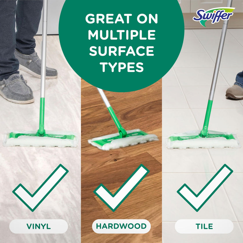 Swiffer Sweep + Mop, Broom & Mop Alternative, Dry & Wet Floor Cleaner for Dirt, Dust, Hair, All Purpose Cleaning Tool for Home, Bathroom, Kitchen, Set Includes 1 Sweeper, 14 Dry Pads, 5 Wet Pads Fresh 🍁 All In One Marketplace Canada