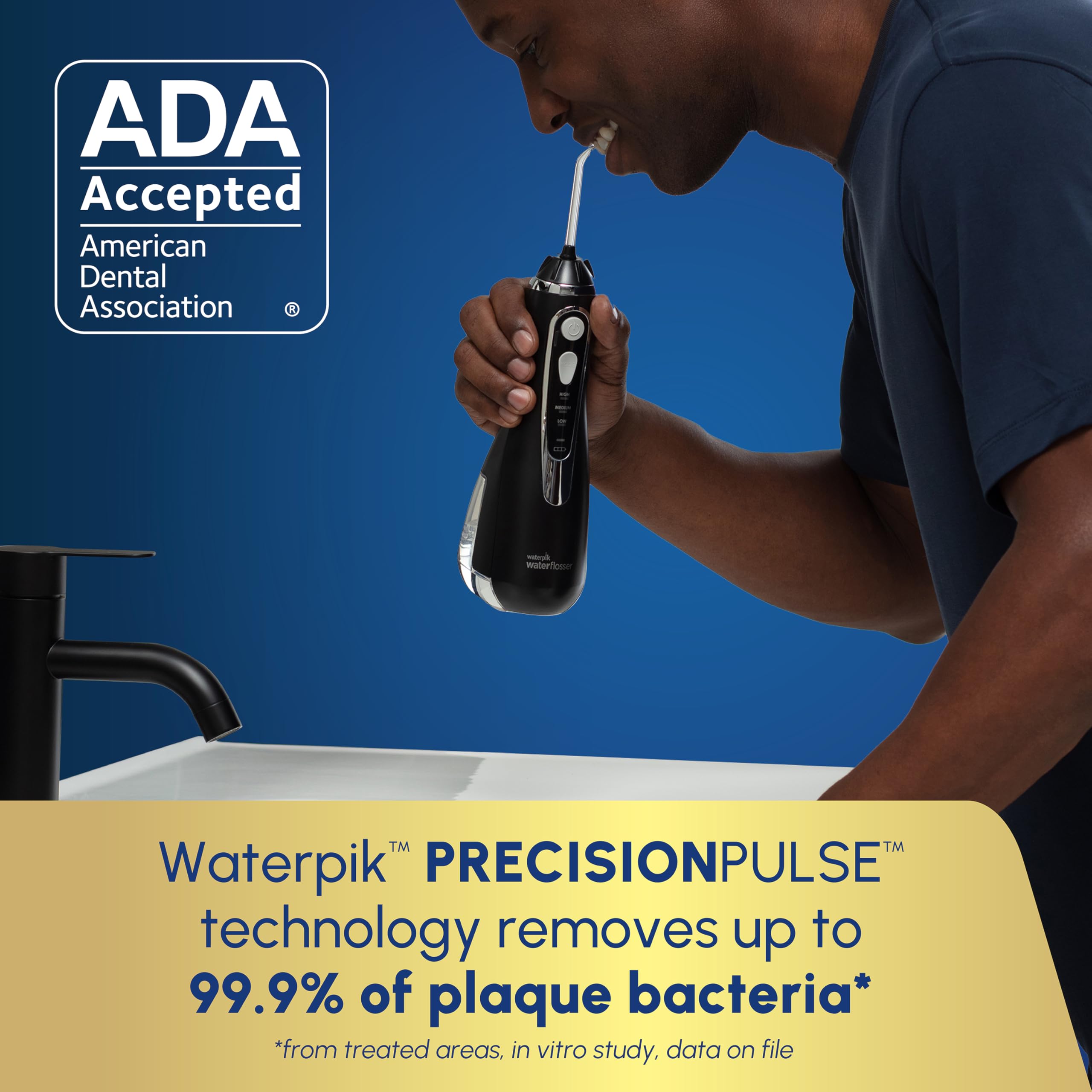 Waterpik Cordless Advanced 2.0 Water Flosser for Teeth, Gums, Braces, Dental Care with Travel Bag & 4 Tips, CDA Validated, Waterproof Rechargeable Handheld, Black (1 Count) Packaging May Vary 🍁 All In One Marketplace Canada