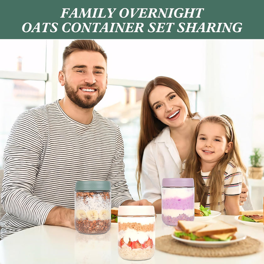 Xileanalee Overnight Oats Containers with Lids 6 Pack-16 Oz Mason Jar with Lids-Overnight Oats Jars Glass Food Storage Containers for Chia Seed Pudding Salad Cereal Coffee Spices 🍁 All In One Marketplace Canada