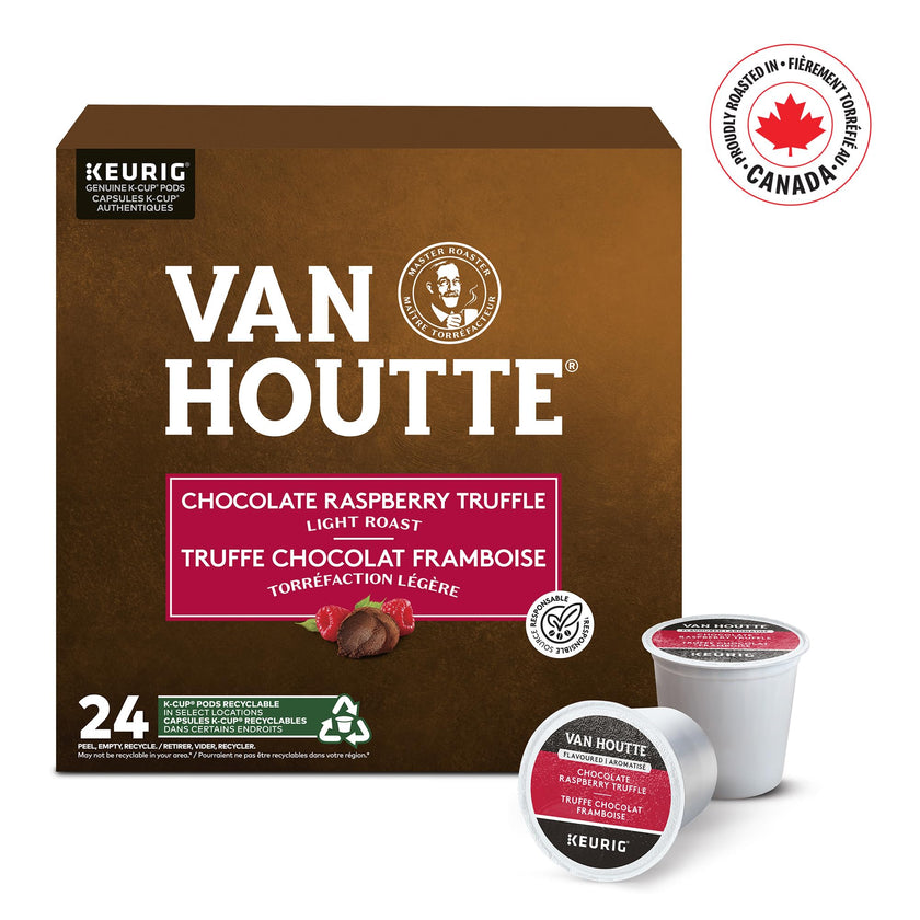 Van Houtte Raspberry Chocolate Truffle Coffee, K-Cup Portion Pack for Keurig Brewers (24 Count) 🍁 All In One Marketplace Canada