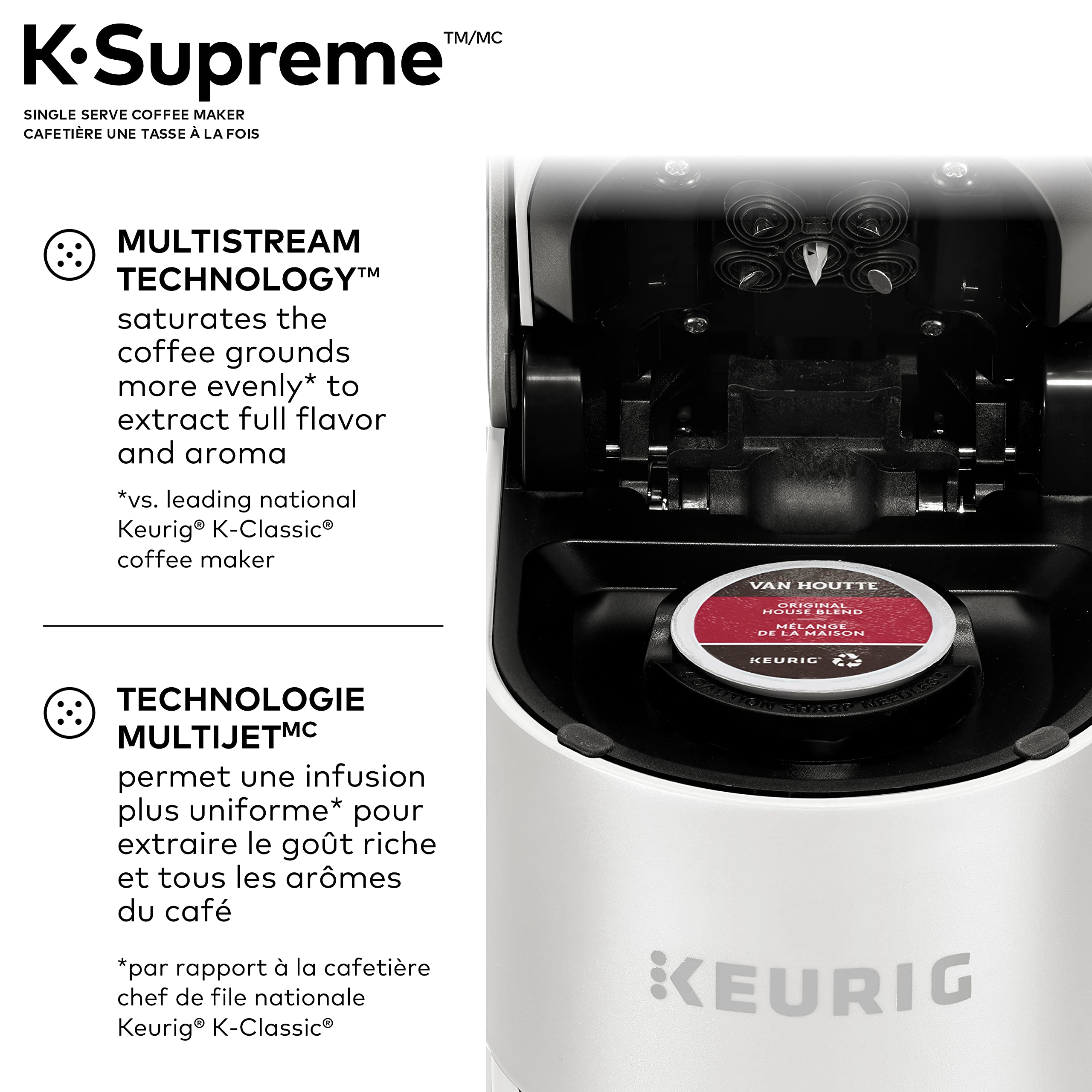 Keurig K-Supreme Single Serve K-Cup Pod Coffee Maker, With MultiStream Technology, White 🍁 All In One Marketplace Canada