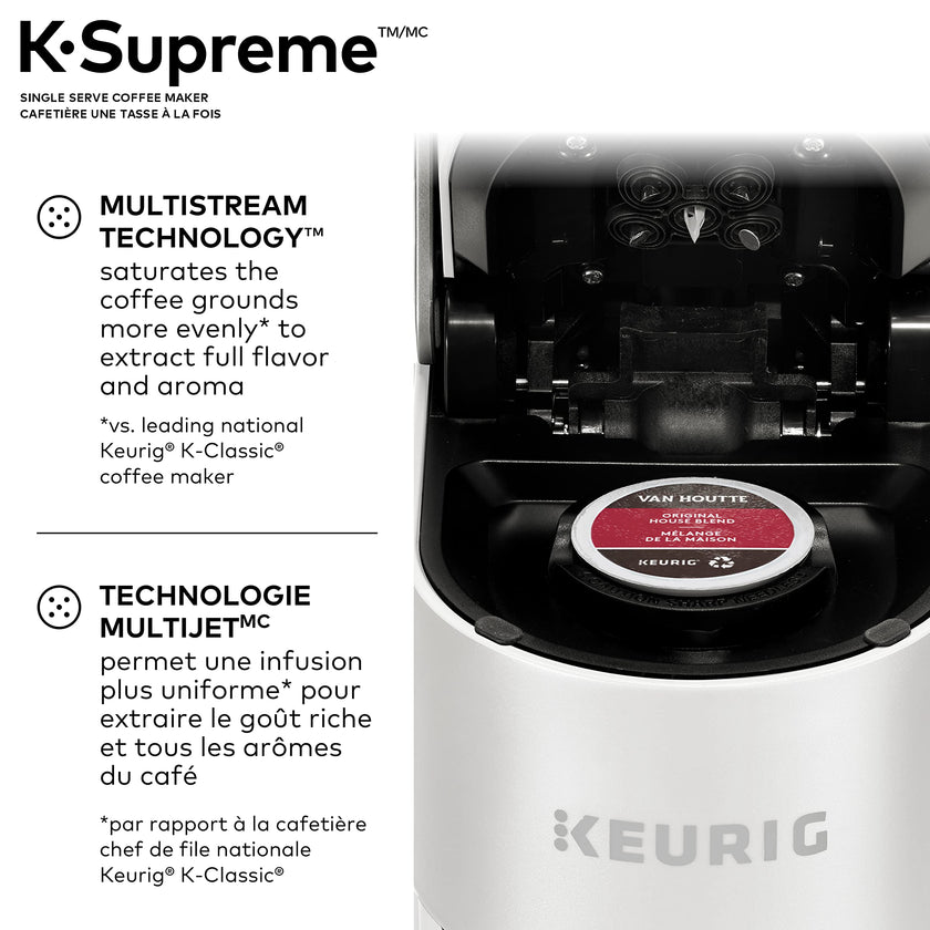 Keurig K-Supreme Single Serve K-Cup Pod Coffee Maker, With MultiStream Technology, White 🍁 All In One Marketplace Canada