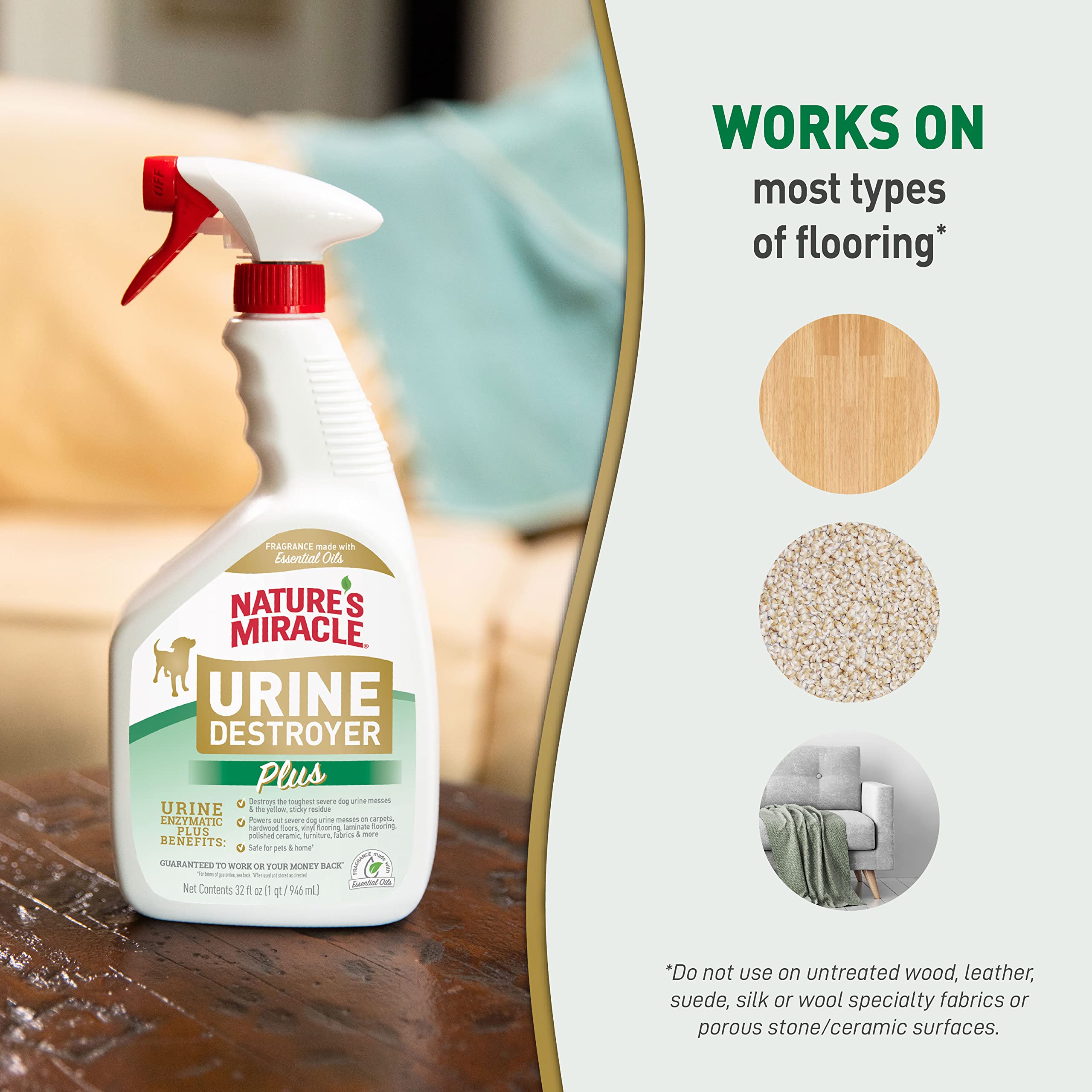 Nature’s Miracle Urine Destroyer Plus Dog, 32 Ounces, Enzymatic Formula, Ready-to-Use 🍁 All In One Marketplace Canada