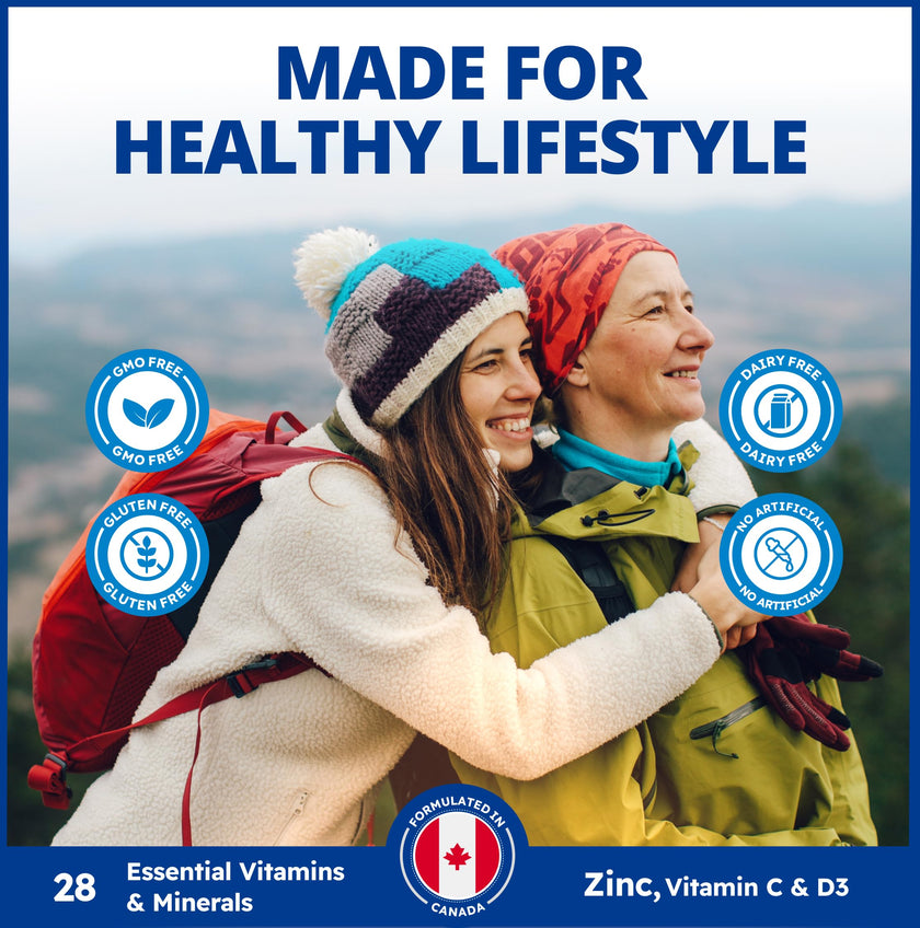 CanPrev Adult Multi, 60 V-Caps 30-Day Supply - Non-GMO and Gluten-Free - High-Potency Multivitamin and Multi-Mineral Formula - Iron-Free - Easy to Digest - Complete Daily Vitamins and Minerals 🍁 All In One Marketplace Canada