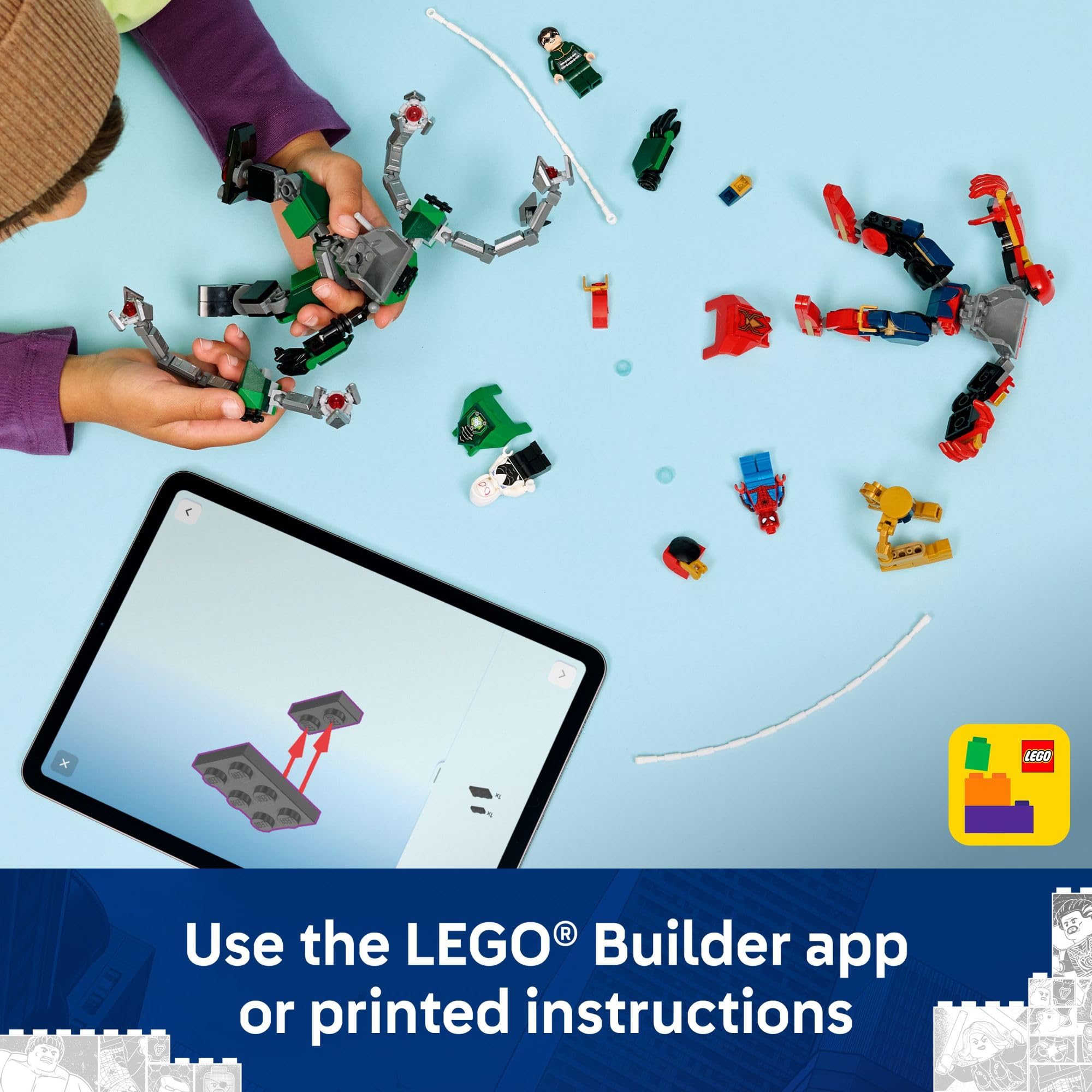 LEGO Marvel Mech Battle: Spider-Man vs. Doc Ock Building Toys for Kids - Super Hero & Villain Poseable Mech Toys W/3 Marvel Minifigures for Kids & Fans, Ages 6+ - Gift Idea for Birthdays - 76338 🍁 All In One Marketplace Canada