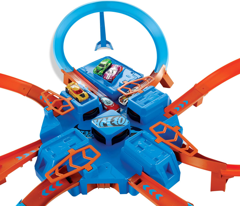 Hot Wheels Track Set with 1:64 Scale Toy Car, 4 Intersections for Crashing, Powered by a Motorized Booster, Criss-Cross Crash Track 🍁 All In One Marketplace Canada