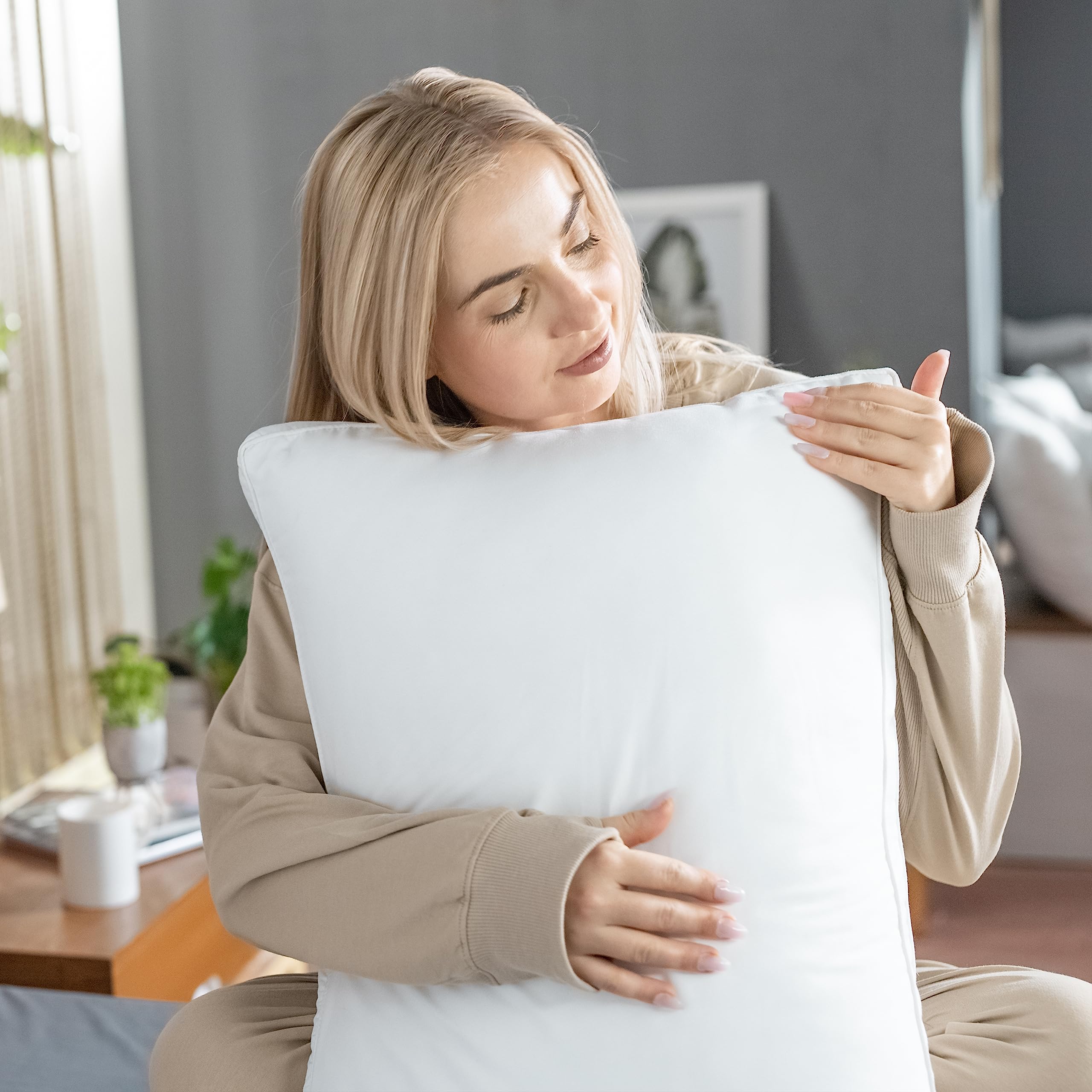 Utopia Bedding Bed Pillows for Sleeping Queen Size (White Hem), Set of 2, Cooling Hotel Quality, Gusseted Pillow for Back, Stomach or Side Sleepers 🍁 All In One Marketplace Canada