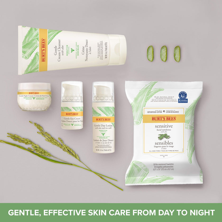 Burt's Bees Sensitive Hydrating Gentle Daily Face Cream Moisturizer Face Lotion for Sensitive Skin with Aloe and Rice Milk, , Mother's Day Gift, 98.9% Natural Origin, Developed with Dermatologists, 51g 🍁 All In One Marketplace Canada