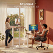FEZIBO Standing Desk 47 x 24 Inch, Height Adjustable Desk with Memory Buttons, Electric Sit Stand Desk with 7th Gen Lift System, Home Office Table with Splice Board (Maple) 🍁 All In One Marketplace Canada