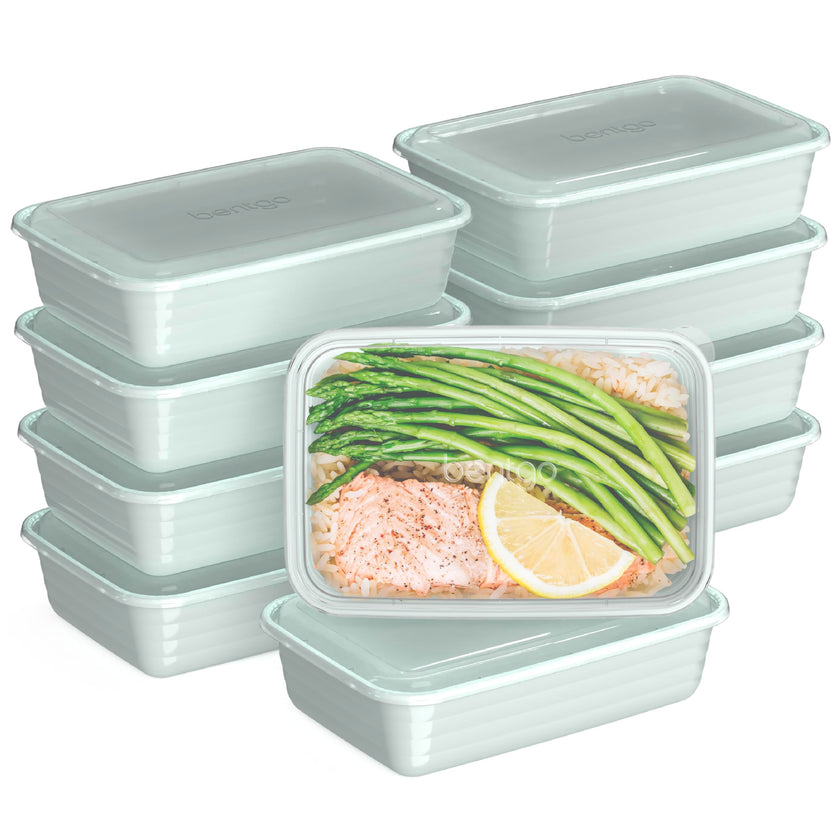 Bentgo Prep 1-Compartment Meal-Prep Containers with Custom-Fit Lids - Microwaveable, Durable, Reusable, BPA-Free, Freezer and Dishwasher Safe Food Storage Containers - 10 Trays & 10 Lids (Mint) 🍁 All In One Marketplace Canada