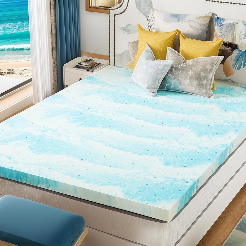 Sweetcrispy 3 Inch Twin XL Memory Foam Mattress Topper, Blue 🍁 All In One Marketplace Canada