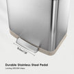 EKO Hudson Matte Stainless 75 Liter/20 Gallon Step Trash Can with Rear Trash Bag Storage Compartment 🍁 All In One Marketplace Canada