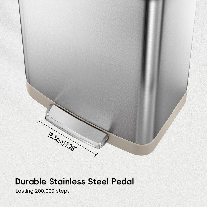 EKO Hudson Matte Stainless 75 Liter/20 Gallon Step Trash Can with Rear Trash Bag Storage Compartment 🍁 All In One Marketplace Canada