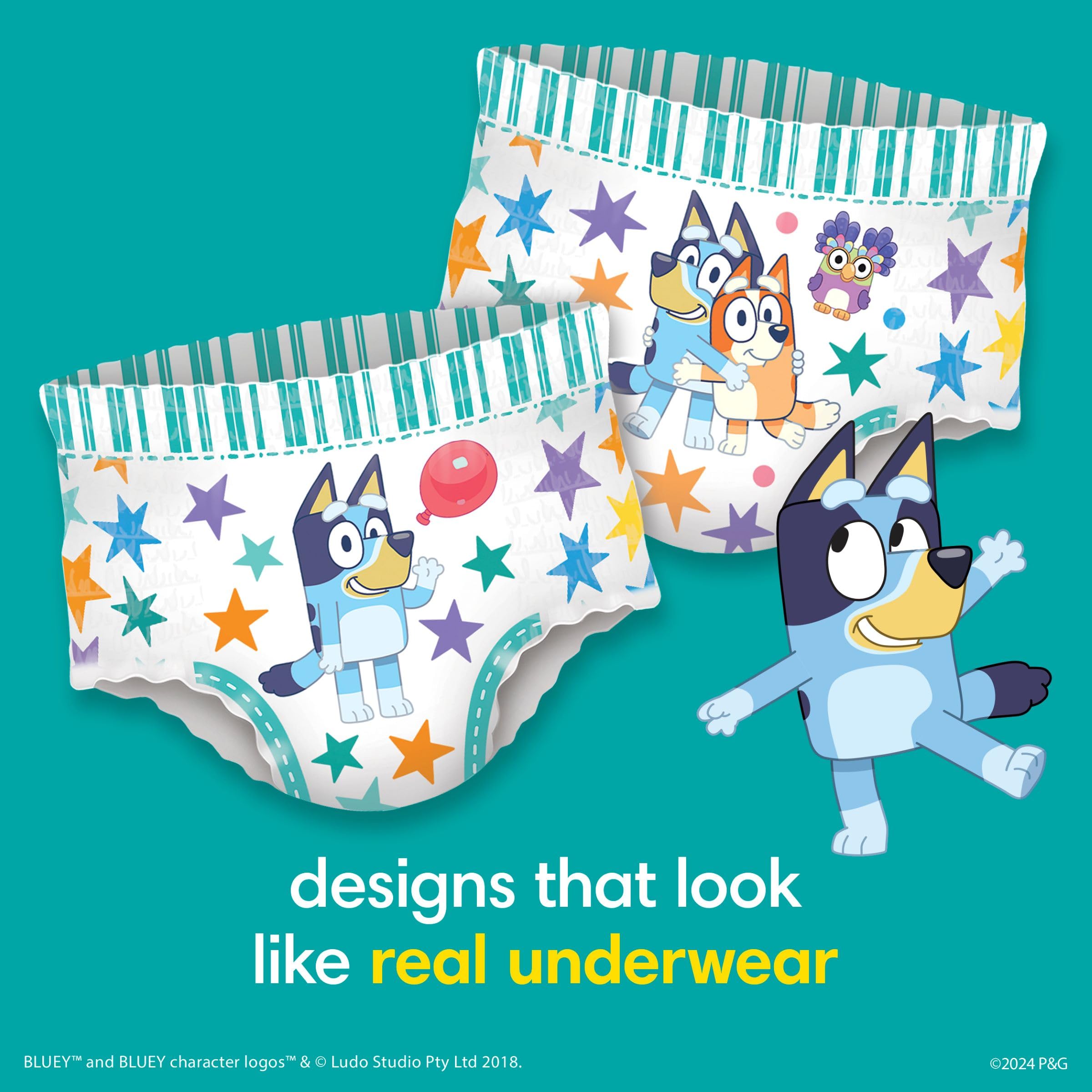 Pampers Easy Ups Girls & Boys Potty Training Pants, Size 5 (3T4T), Bluey Absorbent Training Underwear, Up to 100% Leakproof Day and Night, Hypoallergenic, 1 Pack (Count of 66) 🍁 All In One Marketplace Canada