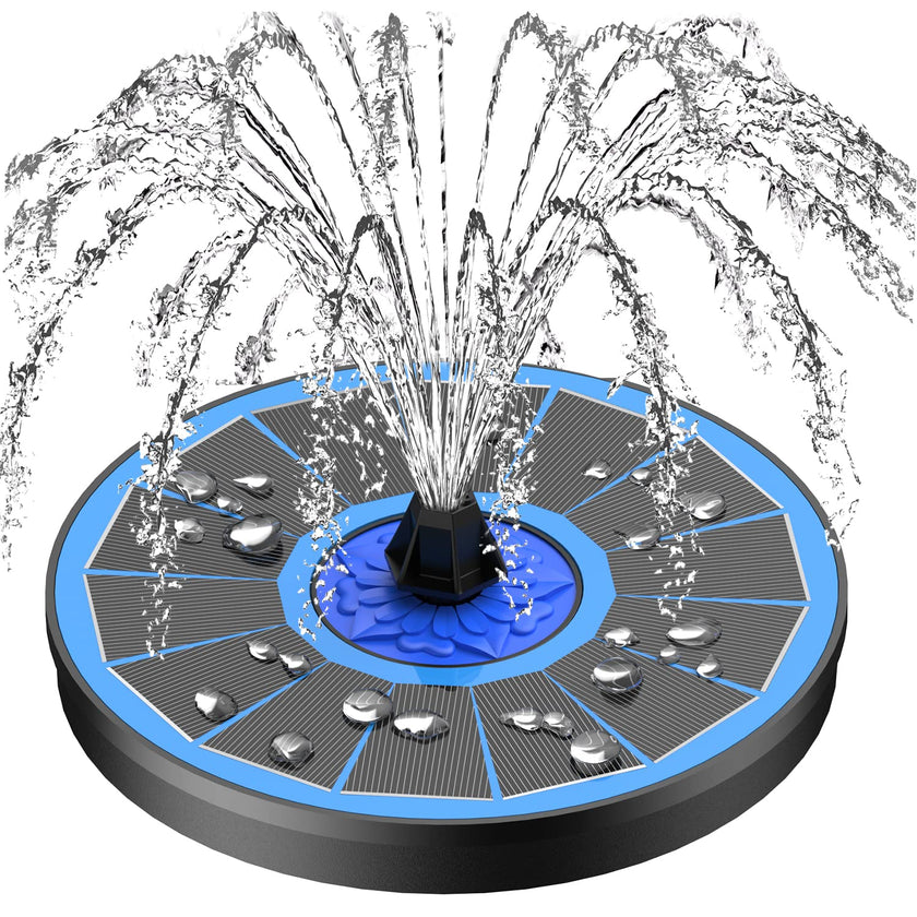 SZMP Solar Fountain Upgrade, 3.5W Solar Powered Bird Bath Fountains with Flower, Outdoor Water Feature Solar Fountain Pump with 7-in-1 Nozzles, 4 Fixed Pipes for Humingbirds, Birdbath, and Garden 🍁 All In One Marketplace Canada
