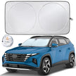 EcoNour Car Windshield Sun Shade with Storage Pouch | Durable 240T Material Car Sun Visor for UV Rays, Sun Heat Protection | Car Interior Accessories for Sun Heat | Medium Plus (64 inches x 34 inches) 🍁 All In One Marketplace Canada